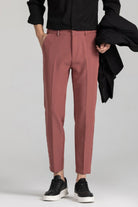 Men's Slim Fit Pants Burgundy - Love Classic