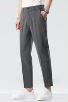 Men's Straight-Leg Casual Pants Dark Gray - Love Classic 2