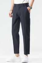 Men's Straight-Leg Casual Pants Navy - Love Classic