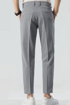 Men's Straight-Leg Casual Pants Gray - Love Classic