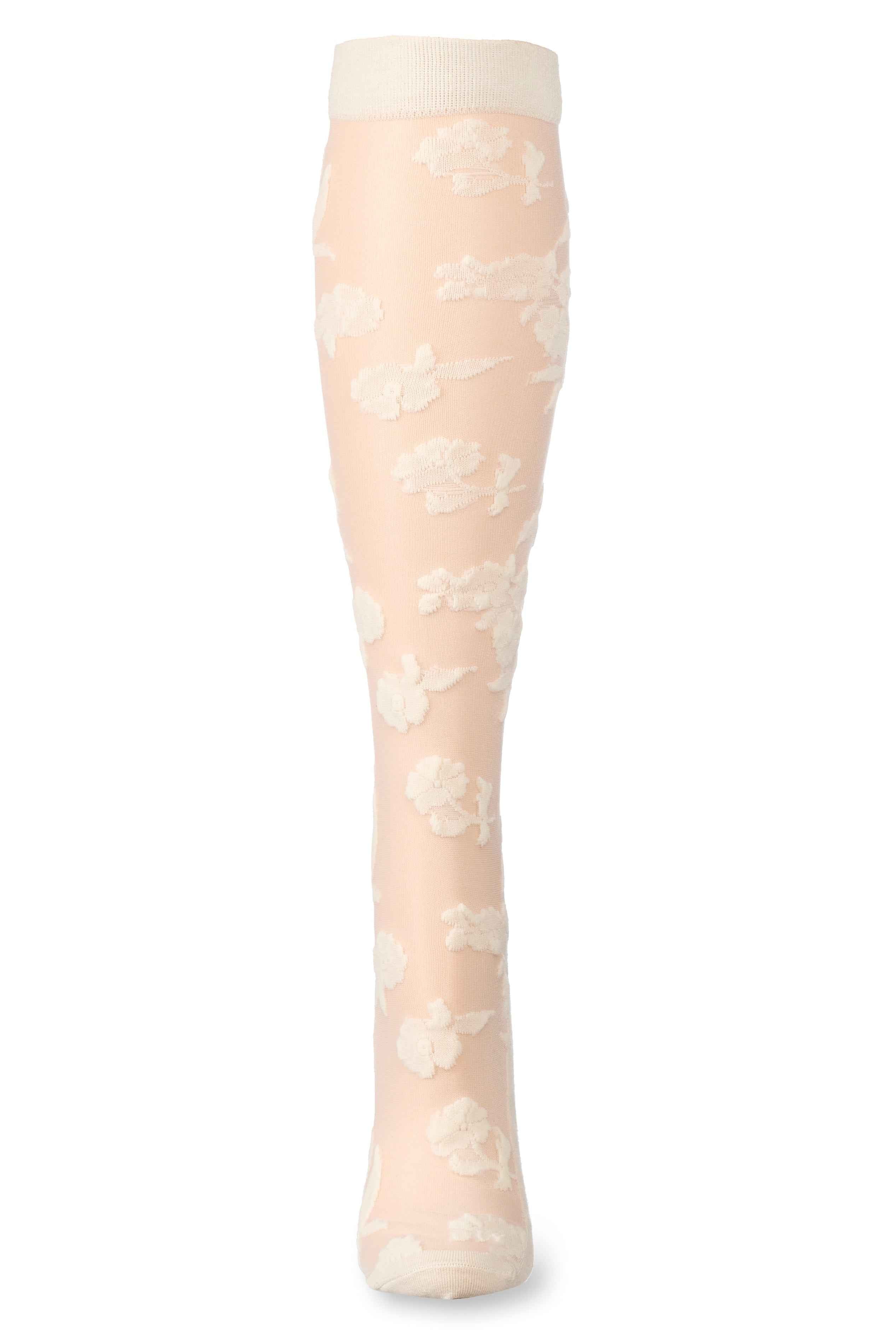 Floral Sheer Knee High Socks