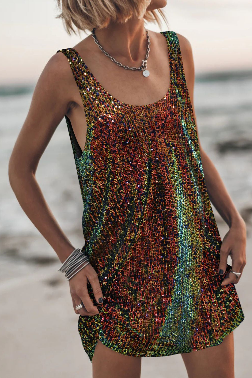 Sequin Mini Dress Multicolor - Love Classic