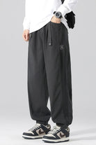 Men's Drawstring Cargo Joggers with Pockets Grey - Love Classic