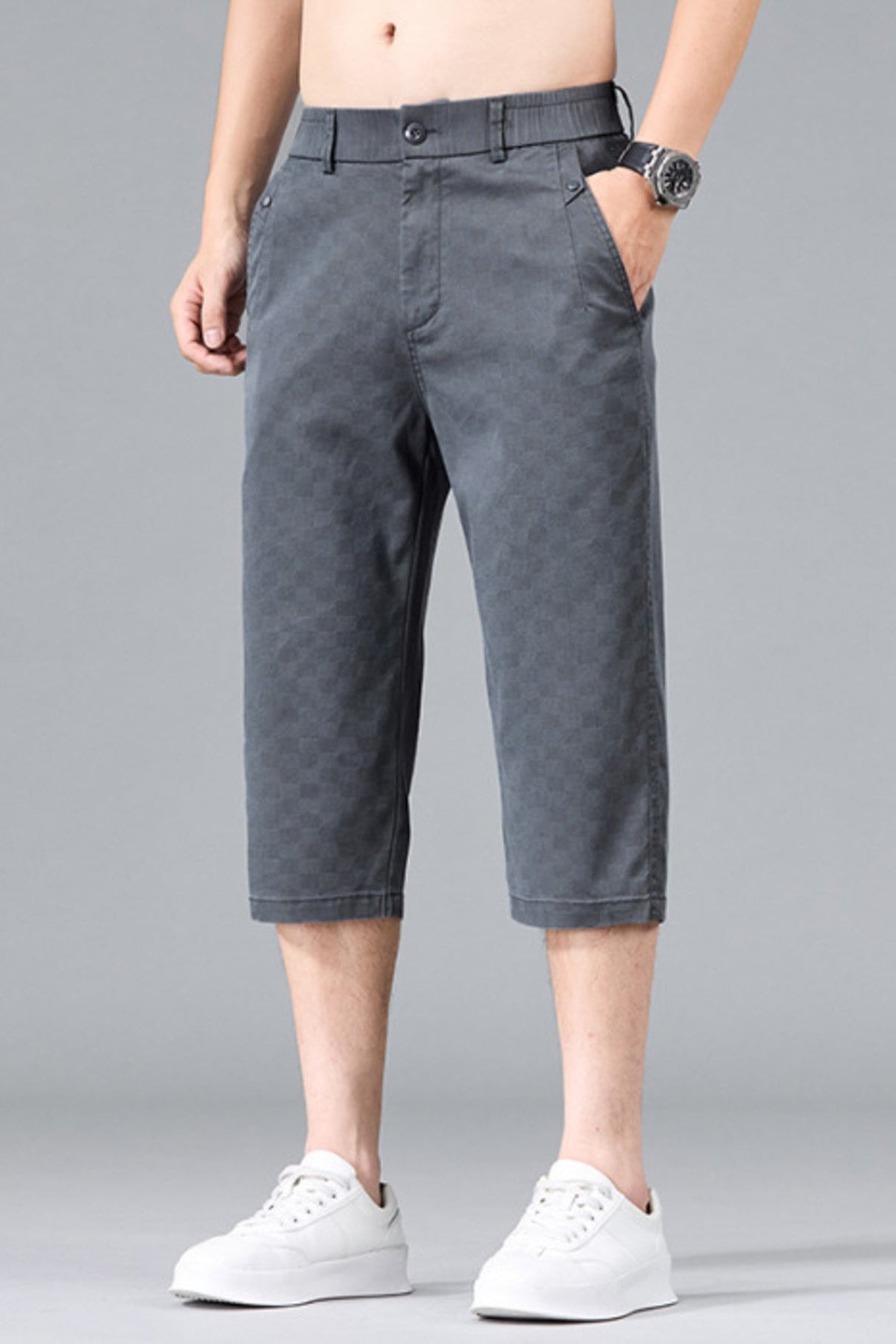 Men's Calf Length Shorts Dark Gray - Love Classic