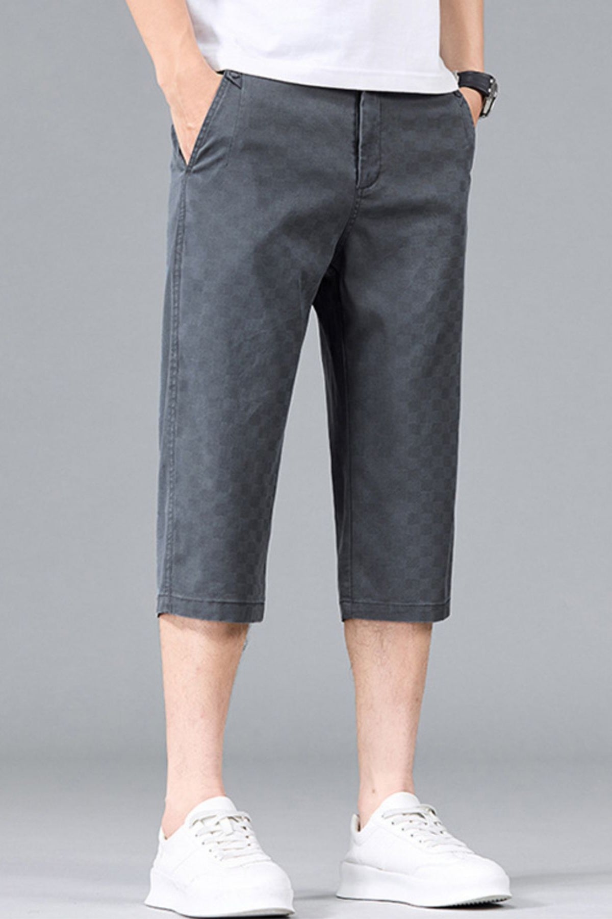 Men's Calf Length Shorts Dark Gray - Love Classic 2