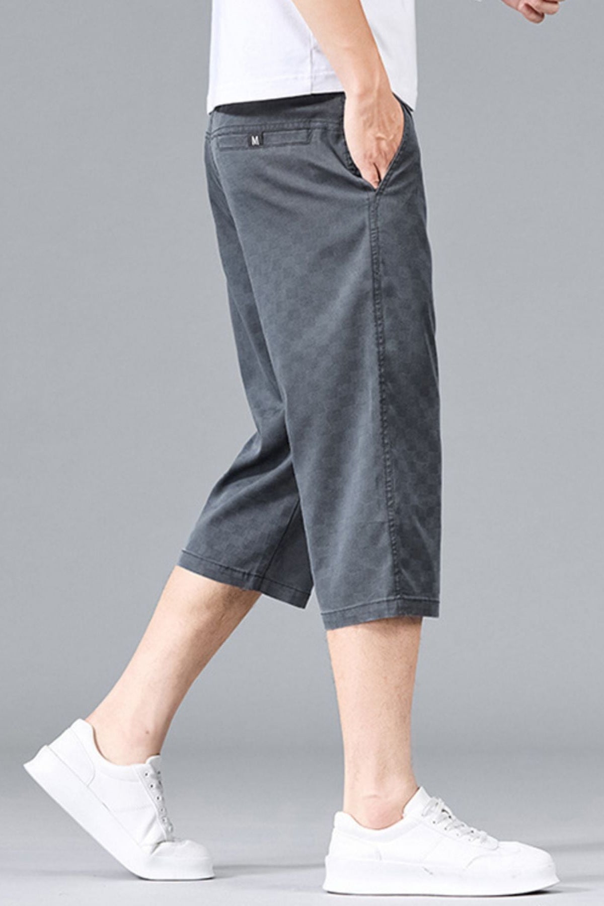 Men's Calf Length Shorts Dark Gray - Love Classic 3