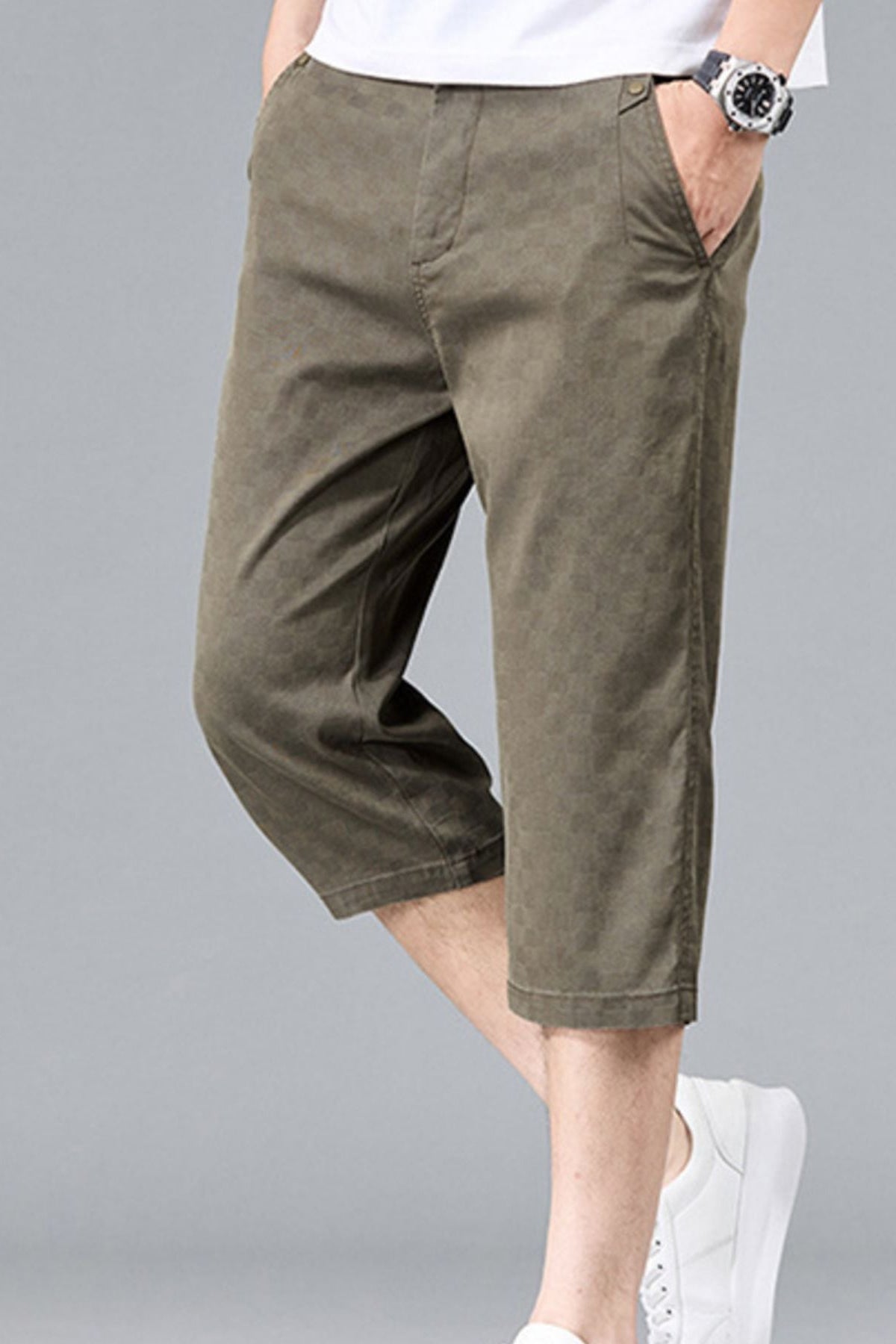 Men's Calf Length Shorts Coffee - Love Classic 2