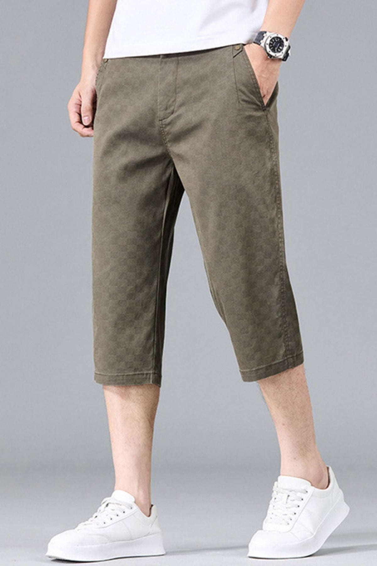 Men's Calf Length Shorts Coffee - Love Classic 3