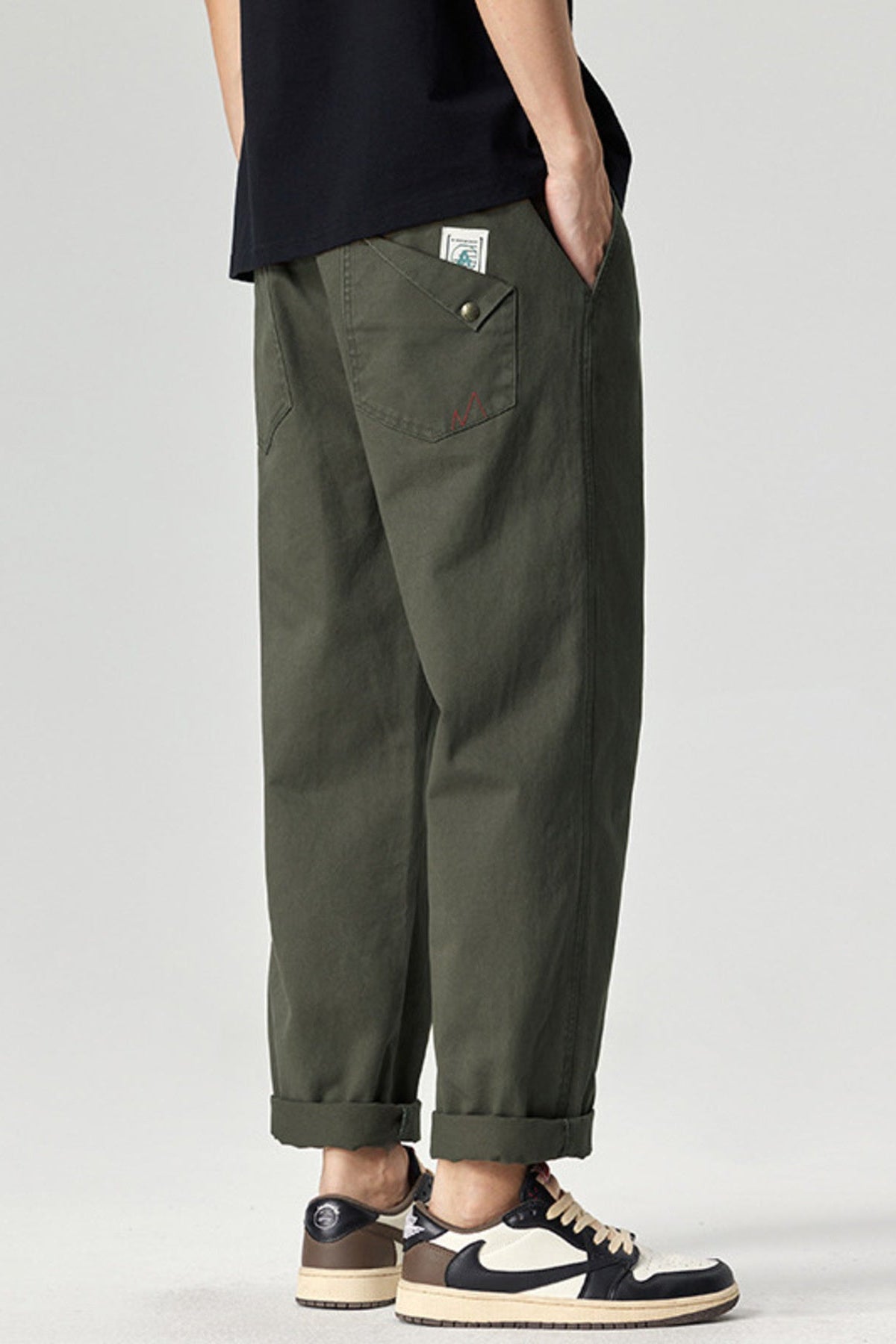 Relaxed Fit Long Pants Military Green - Love Classic