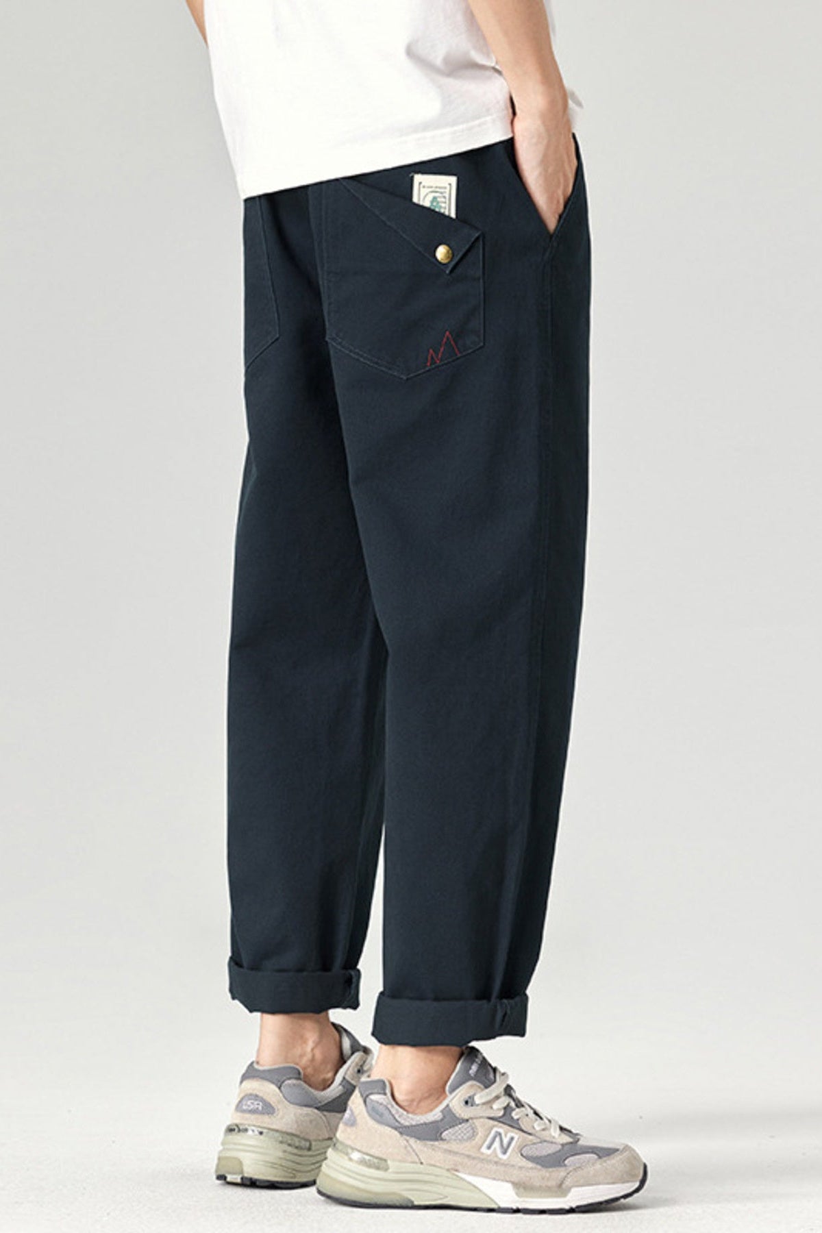 Relaxed Fit Long Pants Navy Blue - Love Classic