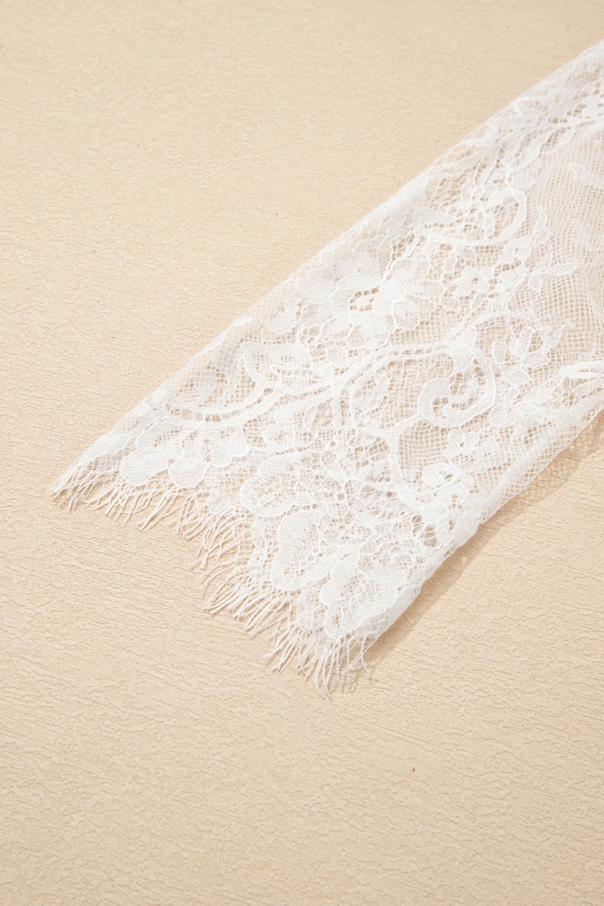 Lace Sleeve Faux Two-Piece Fuzzy Sweater - Love Classic 8