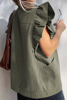 Ruffled Patchwork Denim Jacket Vest - Love Classic 2