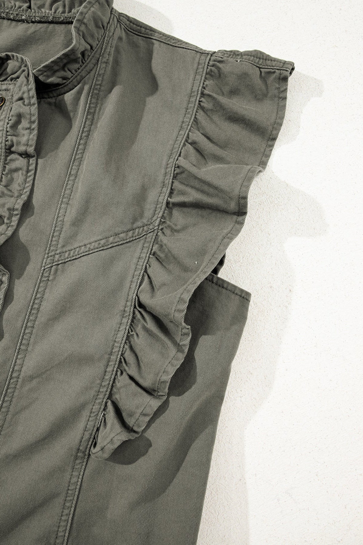 Ruffled Patchwork Denim Jacket Vest - Love Classic 7