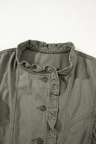 Ruffled Patchwork Denim Jacket Vest - Love Classic 10