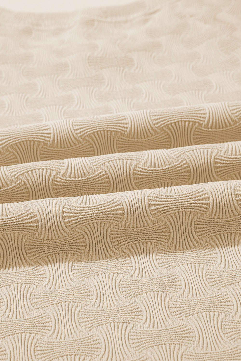 Textured Crew Neck Cap Sleeve Slim T Shirt - Love Classic 9