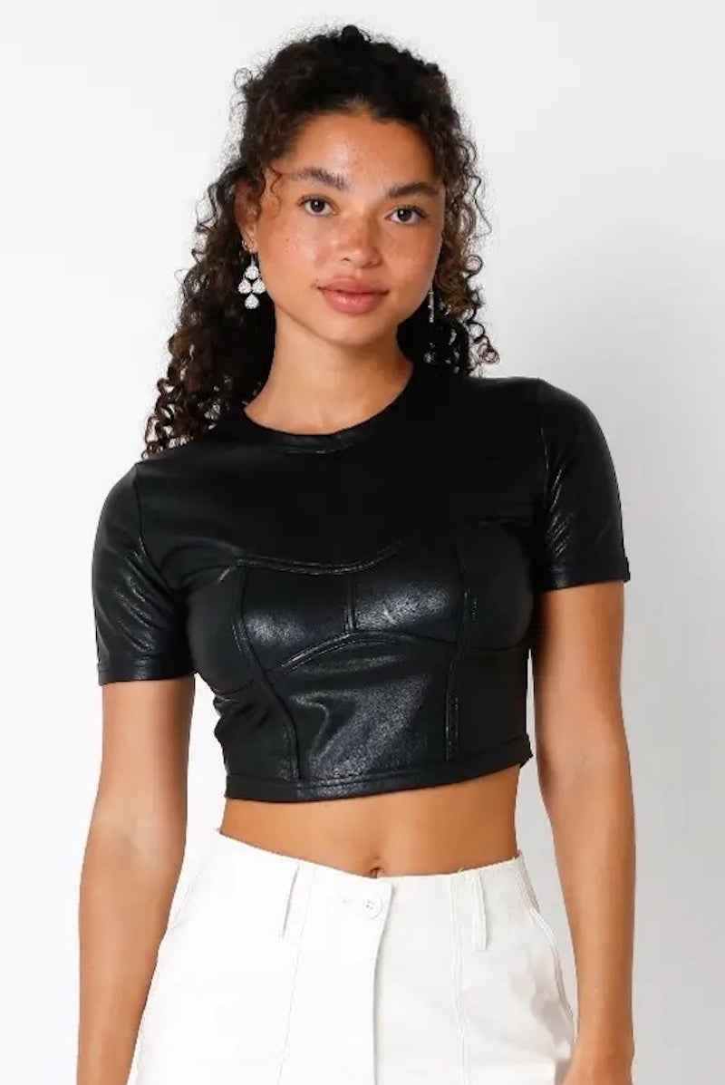 Bustier Finley Pu Crop Top