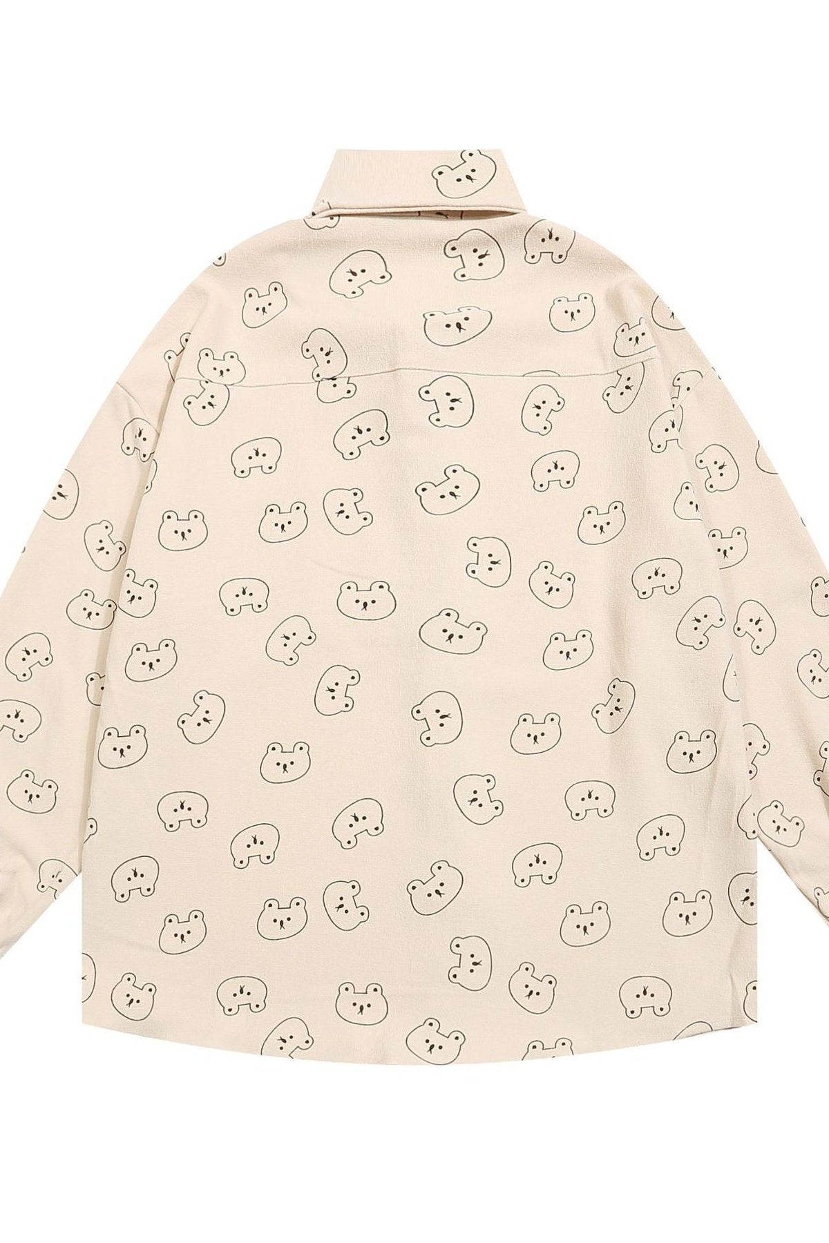 Men's Bear Printed Button-Up Shirt Apricot - Love Classic 2