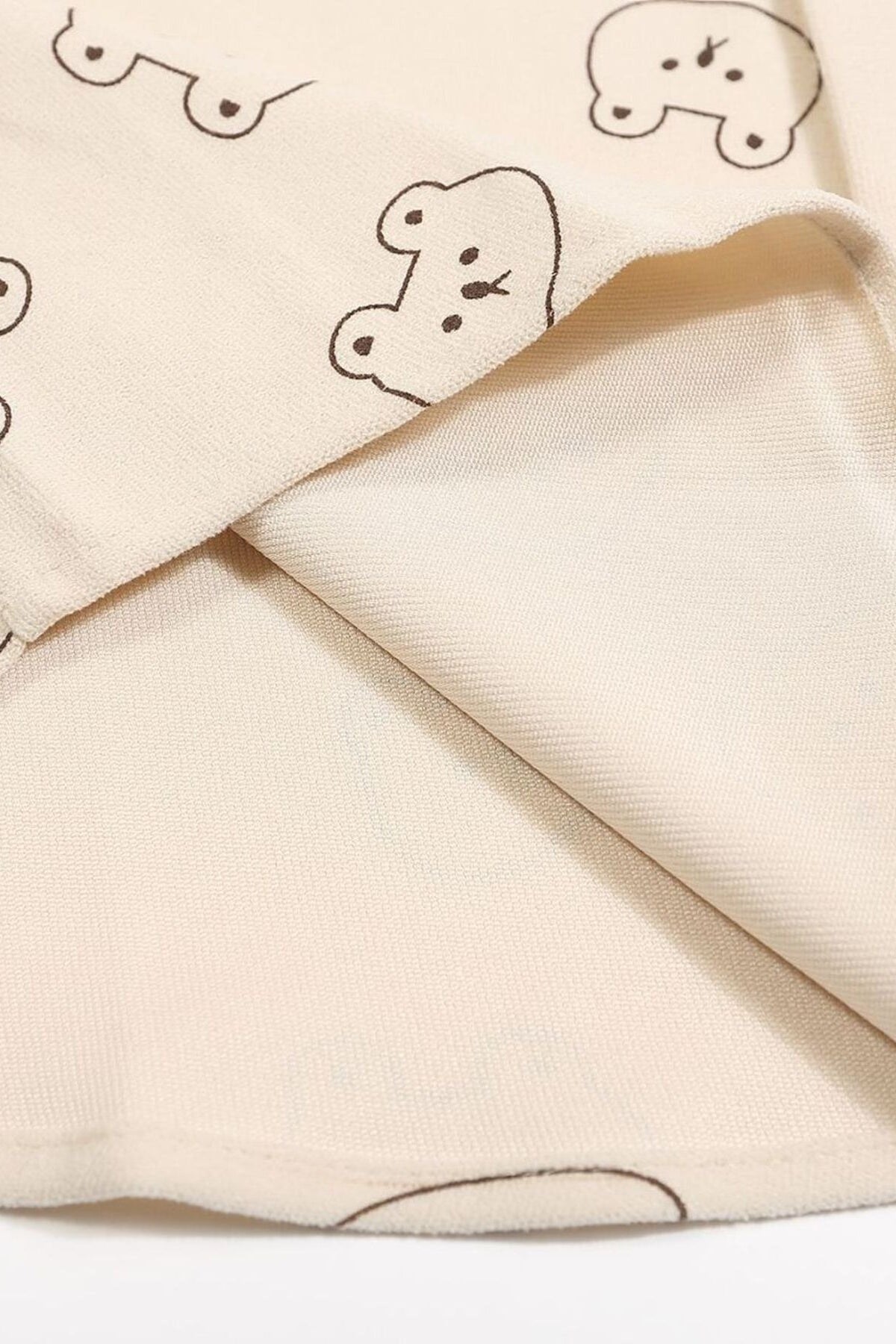 Men's Bear Printed Button-Up Shirt Apricot - Love Classic 7