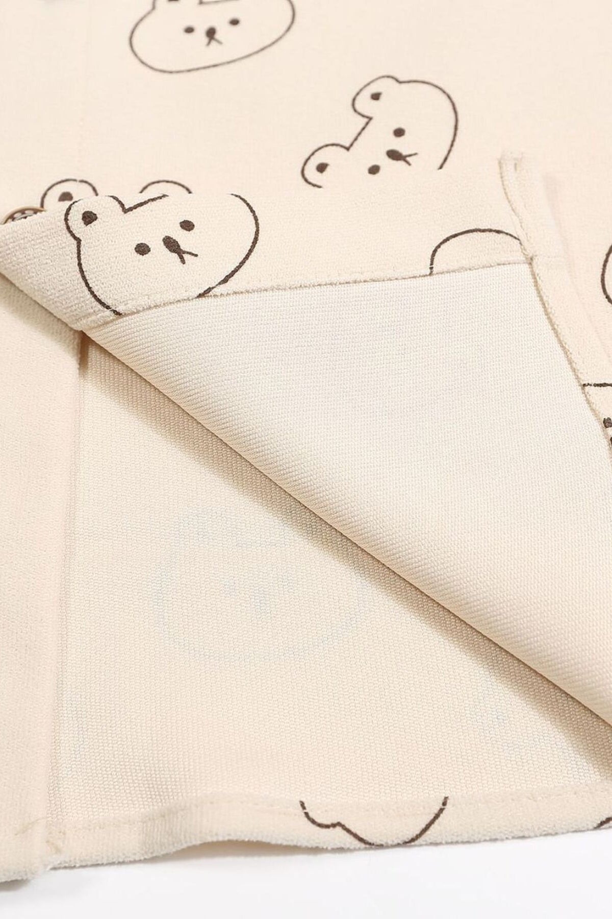 Men's Bear Printed Button-Up Shirt Apricot - Love Classic 8