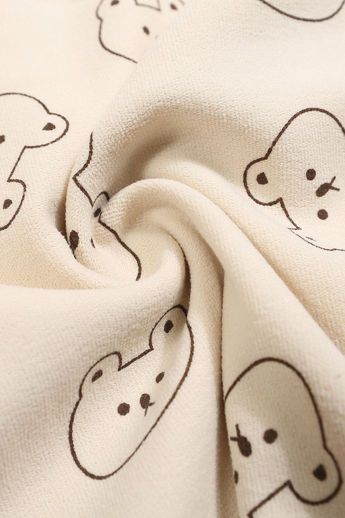 Men's Bear Printed Button-Up Shirt Apricot - Love Classic 9