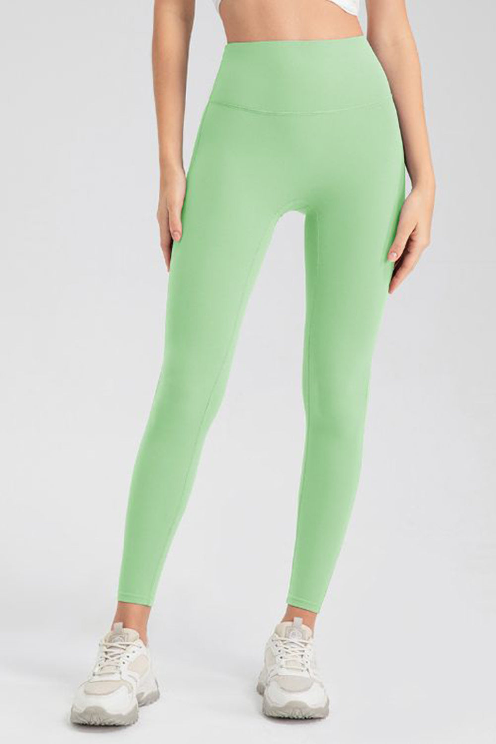 High Waist Highly Stretchy Active Pants Neon Green 2