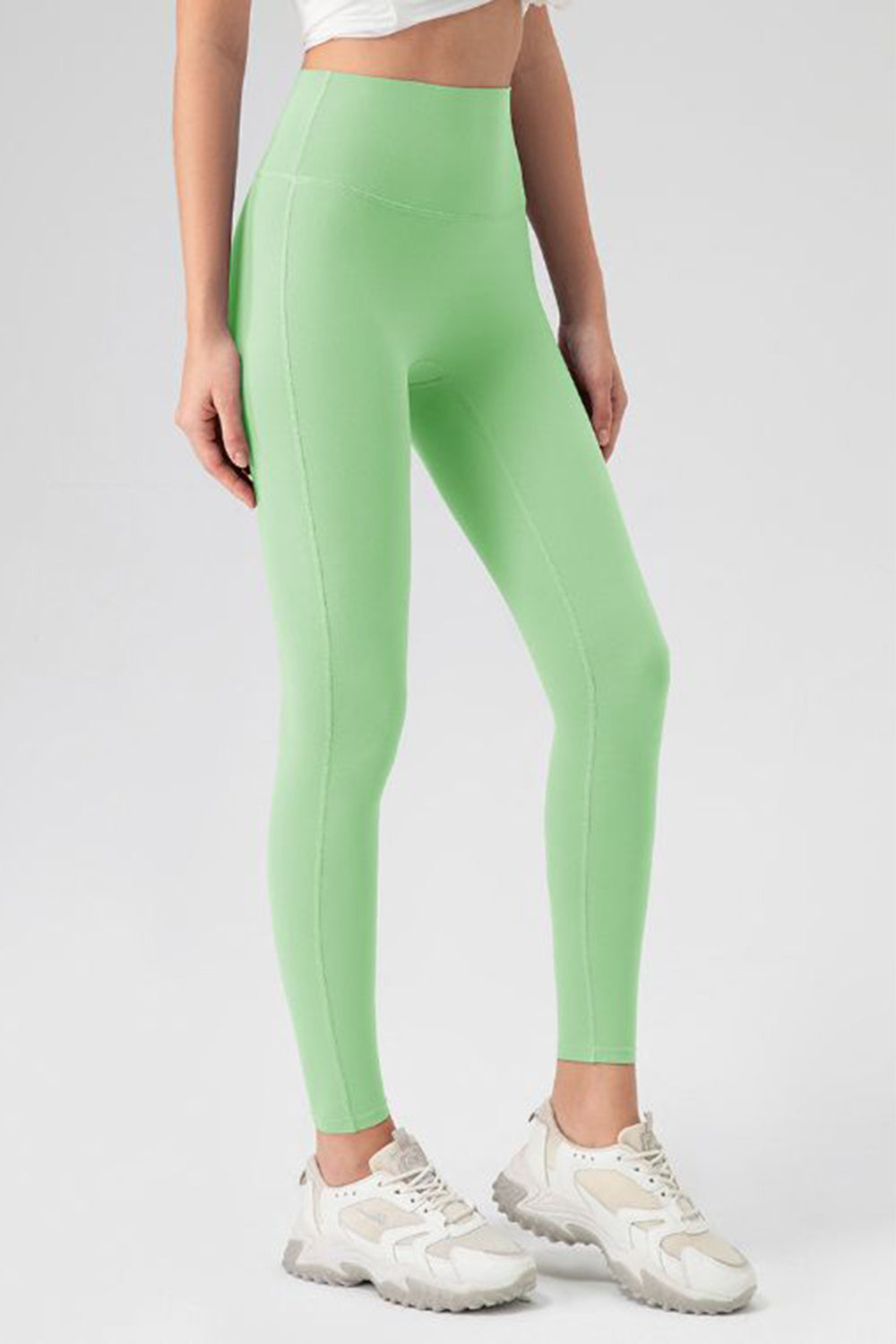 High Waist Highly Stretchy Active Pants Neon Green 3