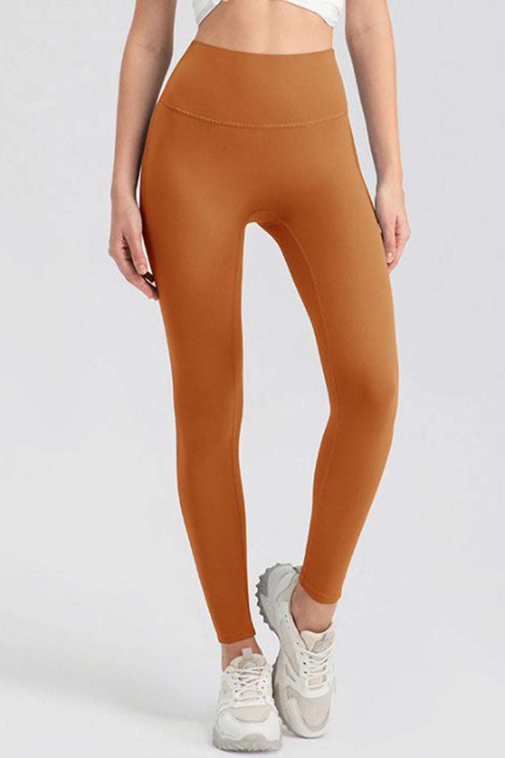 High Waist Highly Stretchy Active Pants Caramel 2
