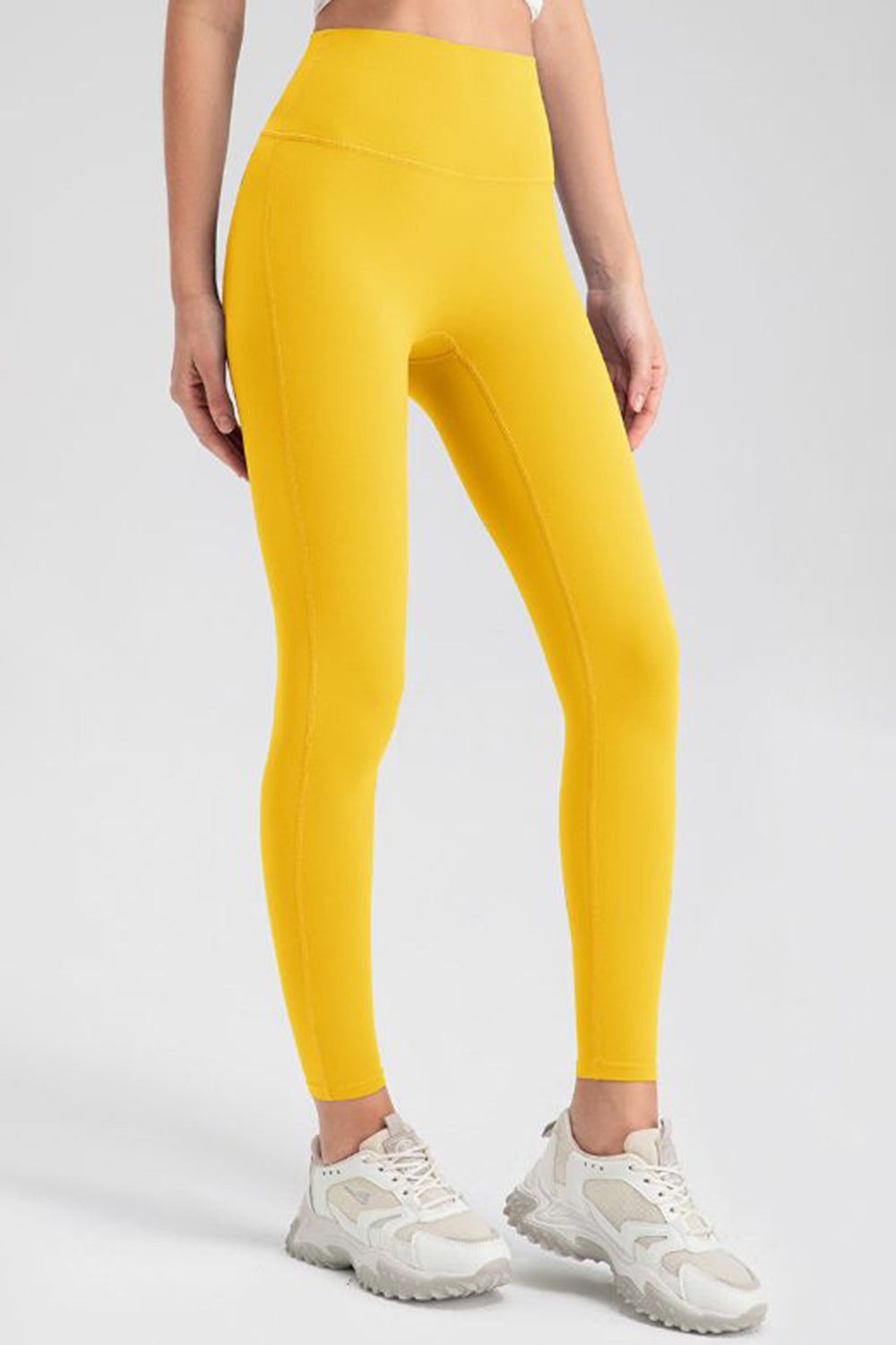 High Waist Highly Stretchy Active Pants Yellow