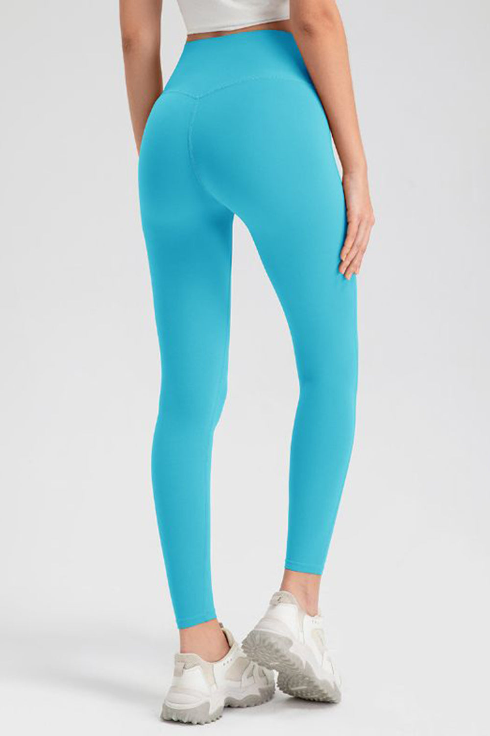 High Waist Highly Stretchy Active Pants Light Blue 3