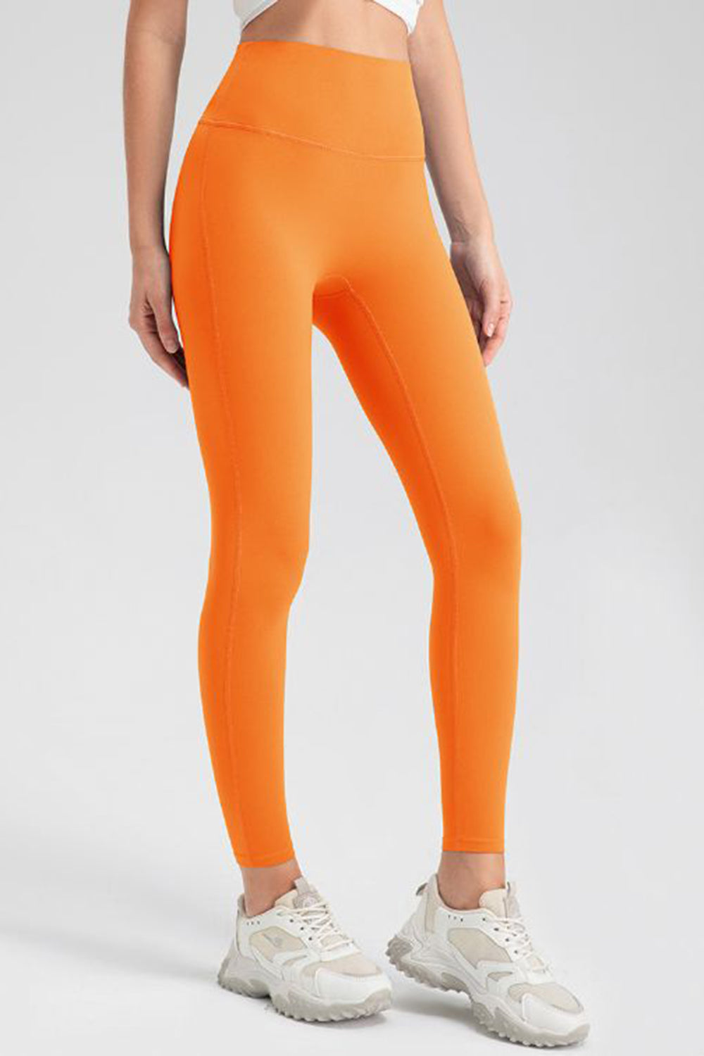 High Waist Highly Stretchy Active Pants Orange 2