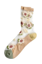 Sheer Sunflower Jacquard Crew Socks - Love Classic 2