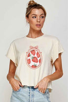 Strawberry Coquette American Vintage Graphic Crop Top