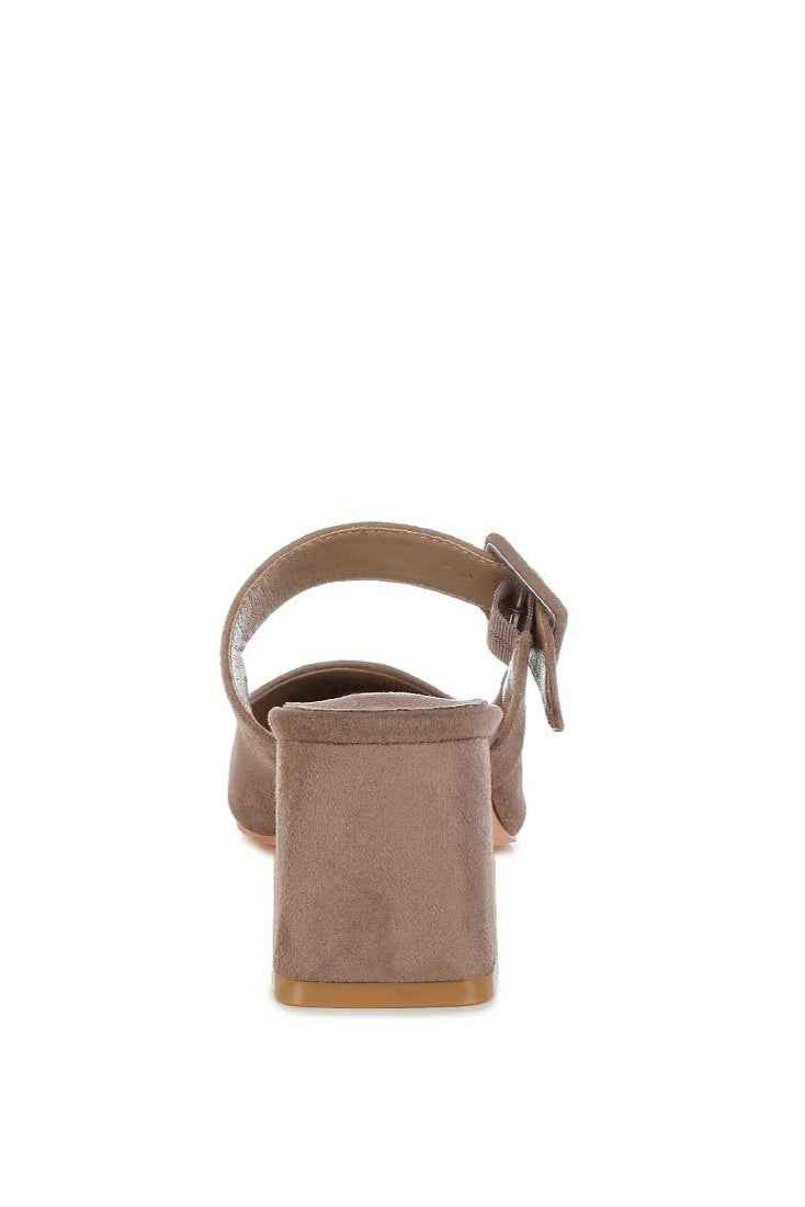 Buckle Strap Microfiber Mules
