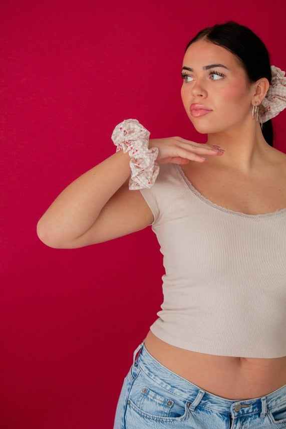 Cherry Jumbo Scrunchie