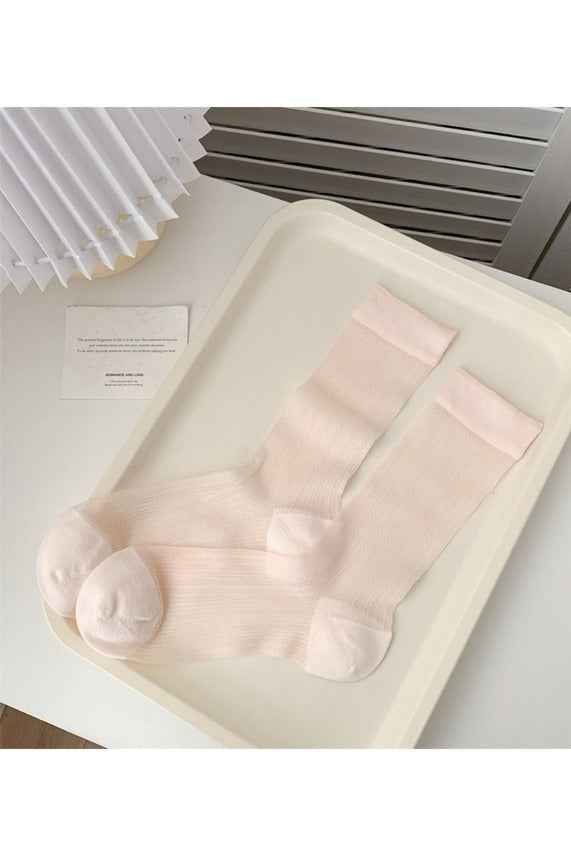 Candy Color Sheer Crew Socks