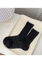 Rufia - Candy Color Sheer Crew Socks Black