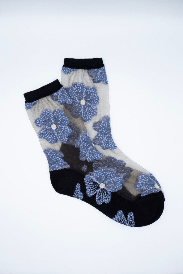 Transparent Floral Gift Socks Blue - Love Classic 2