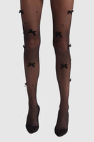 Velvet Bow Pearl Tight in Black 2