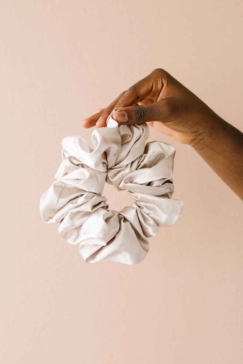Latte Jumbo Satin Scrunchie