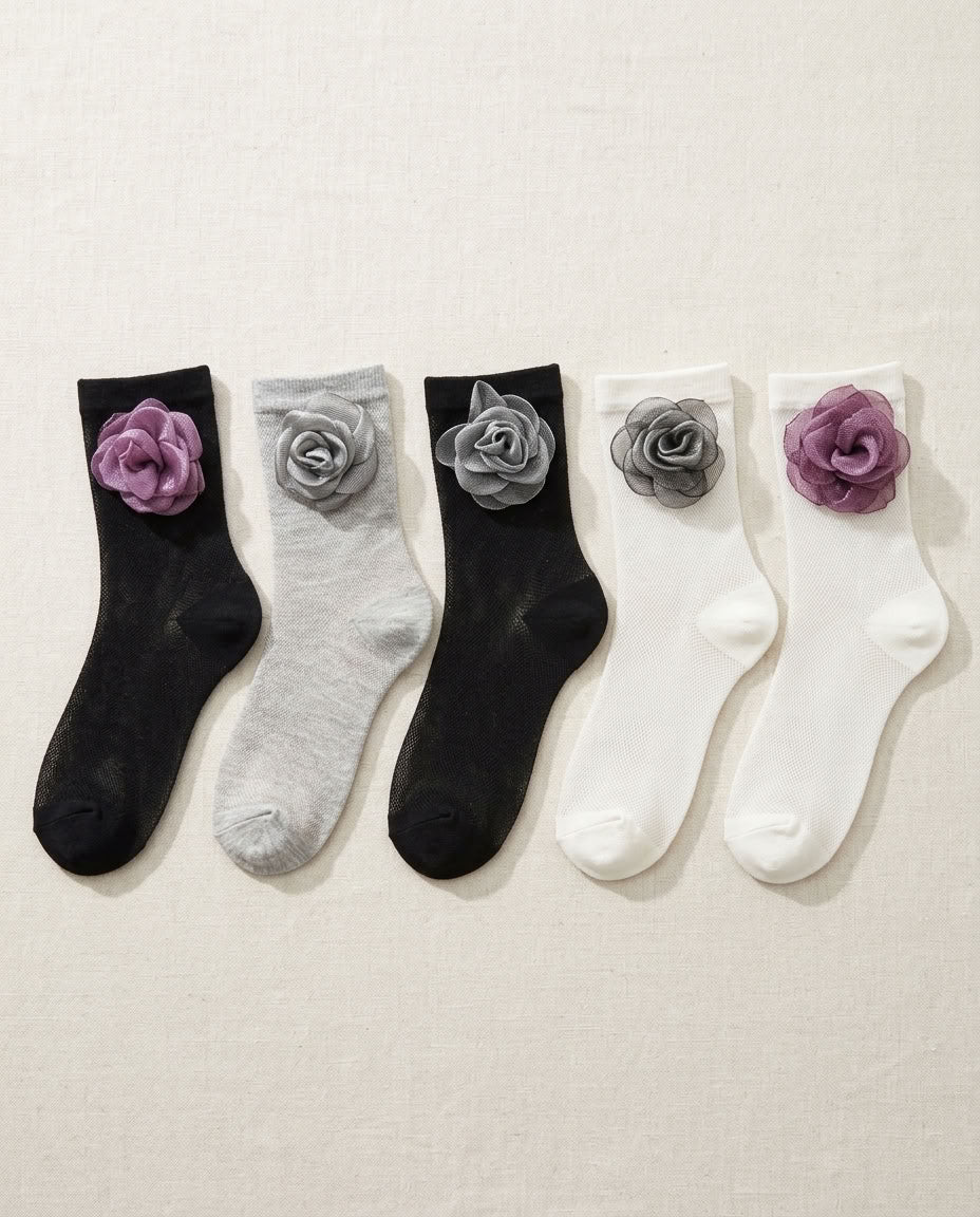 Bundled Pack, Sculpted Bloom Crew Socks - 5-Pack