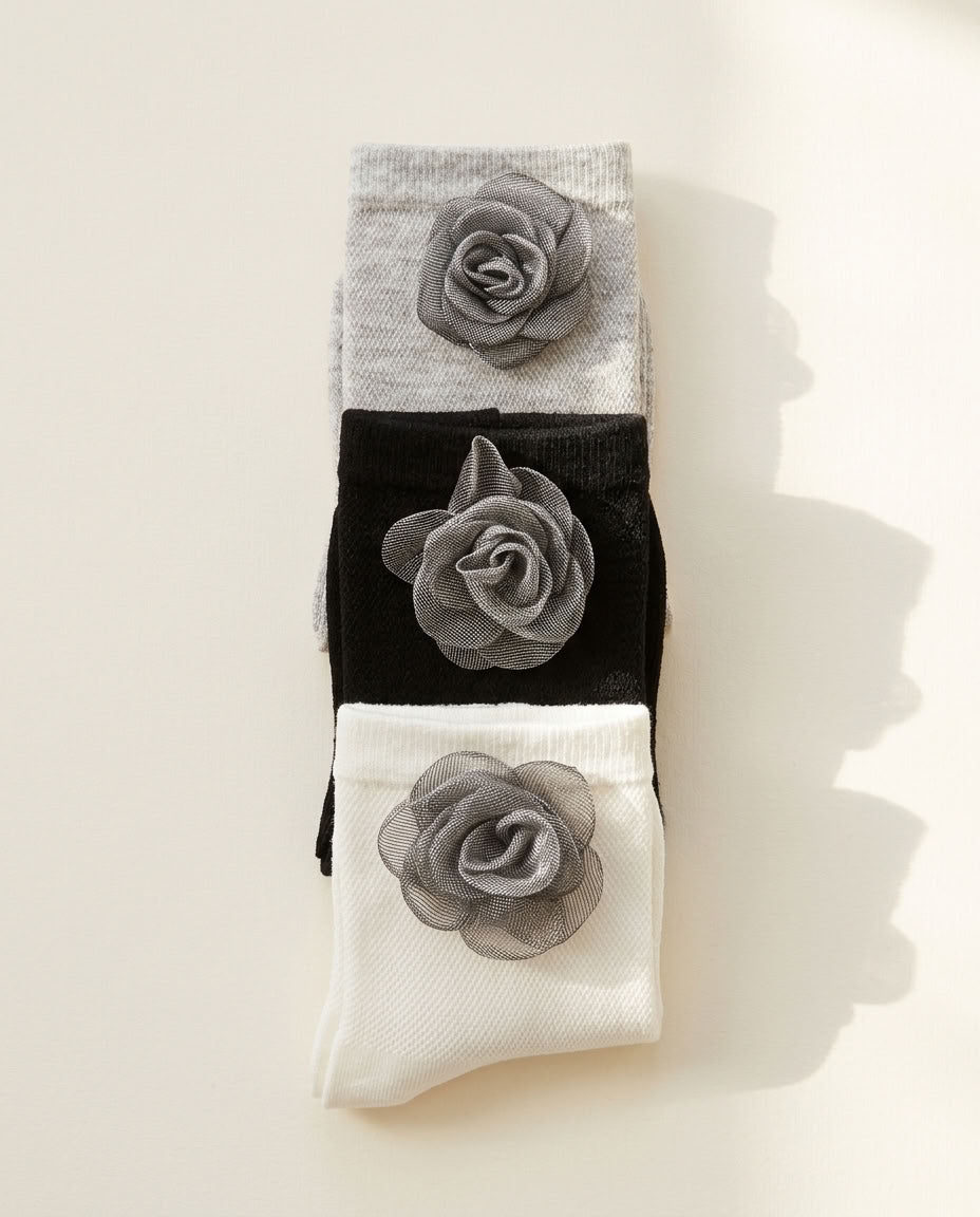 Bundled Pack, Sculpted Bloom Crew Socks - 3-Pack