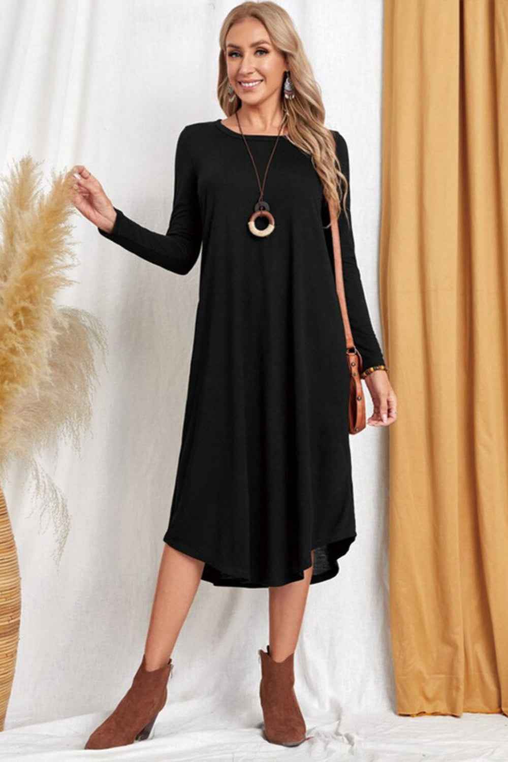 Long Sleeve Comfort Tee Dress