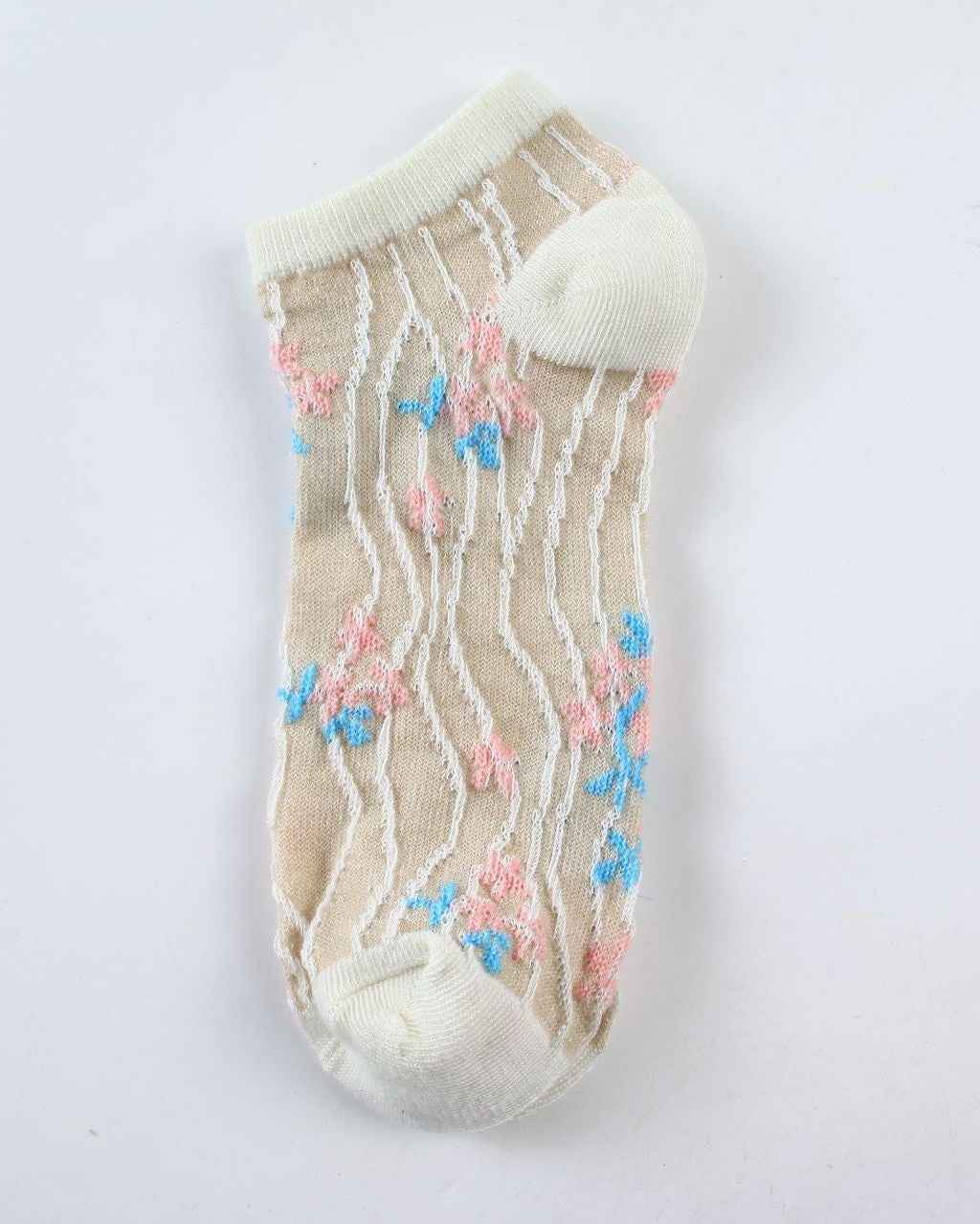 3-Pack Vintage Floral Cable Ankle Socks
