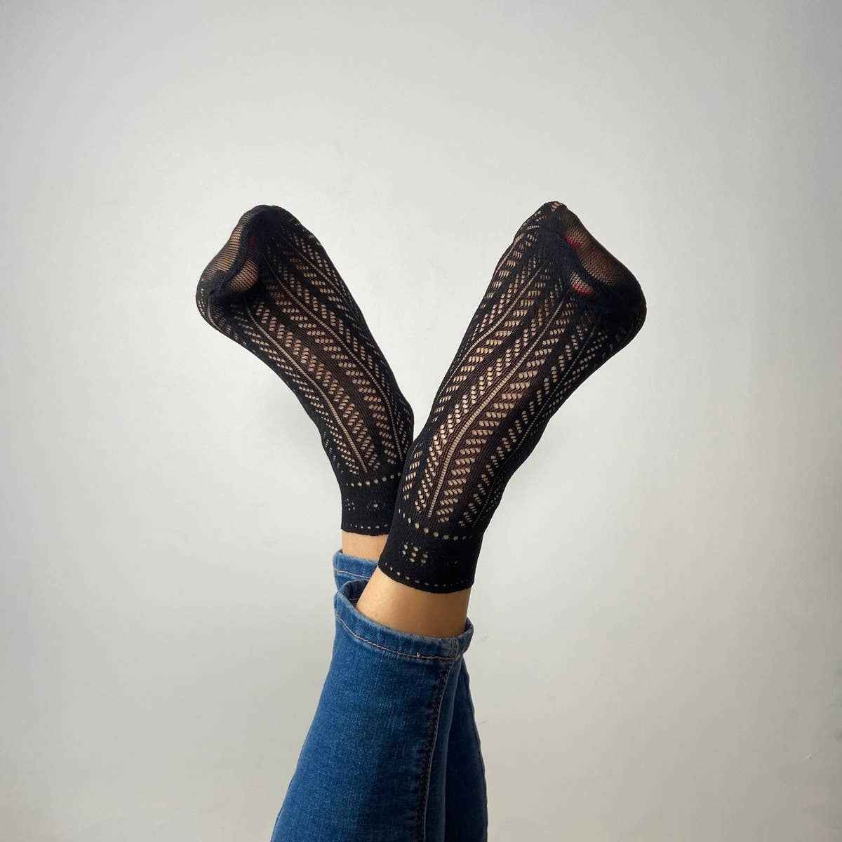 Lace Mixed Fishnet Socks, Set of 3