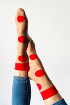 Extra large polka dot sock in red