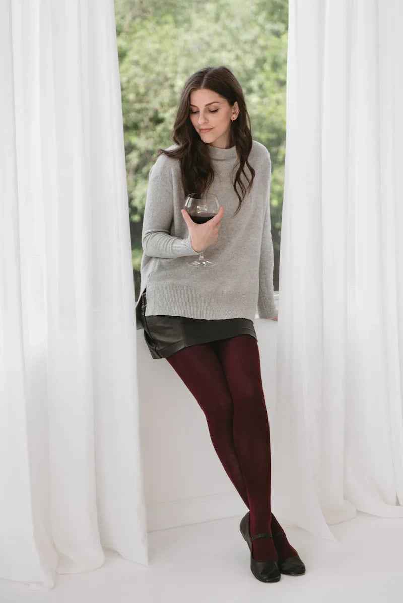 Extra Long Thigh High Socks Burgundy