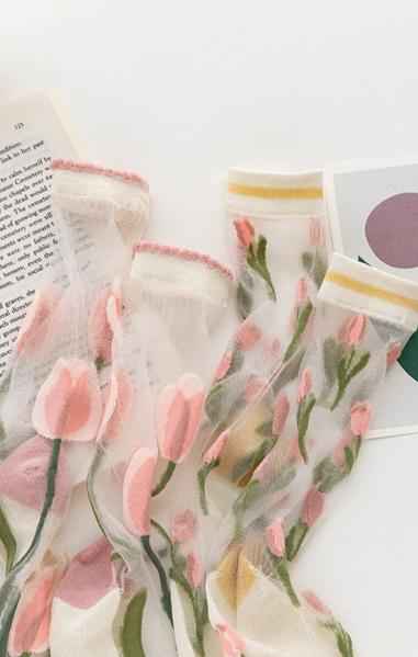 6-Pair Pack, Rufia Floral Patterned Socks