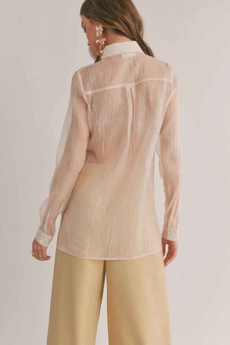 Sheer Button Down Shirt 3