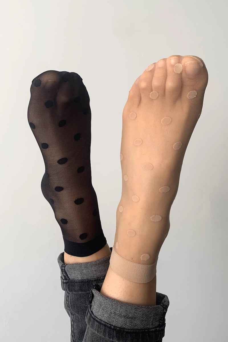 2-Pack, Sheer Ankle Polka Dot Socks 4