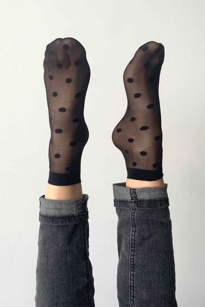 2-Pack, Sheer Ankle Polka Dot Socks